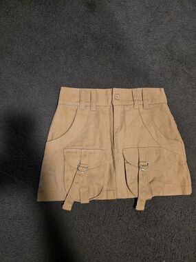 PrettyLittleThing Camel Utility Pocket Skirt
